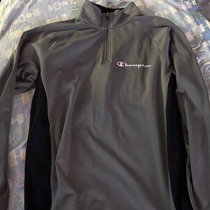 Champion Grey & Black Quarter-Zip Pullover
